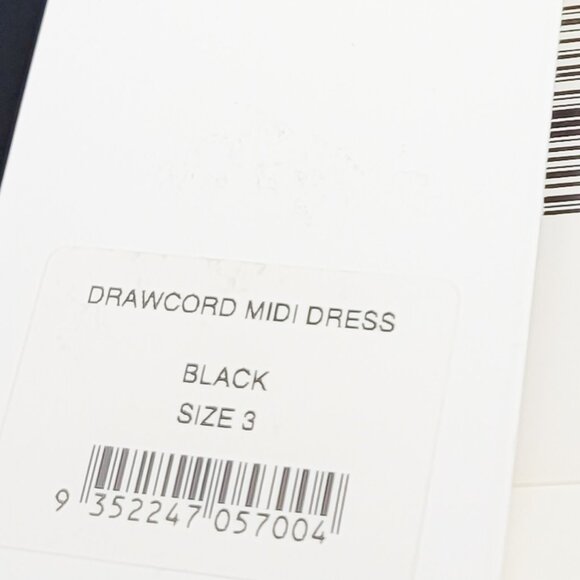 Matteau Drawcord Midi Dress in Black 3 6 NWT - Picture 5 of 9